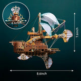 GuDoQi 3D Wooden Puzzles for Adults, DIY Fantasy Spaceship Model Kit, Educational Brain Teaser for Adults to Build, DIY Assembly Toy, Woodcraft Kit, GuDoQi
