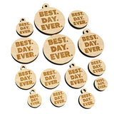 Best Day Ever Bold Text Mini Wood Shape Charms Jewelry DIY Craft - 16mm (22pcs) - with Hole Sniggle Sloth