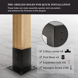 Grehitk Pergola Kit with Brackets 3-Way Right Angle Corner Bracket Woodworks DIY Post Base Kit, Wooden Beams for Gazebos, Patio Pergolas, Log Cabin Grehitk