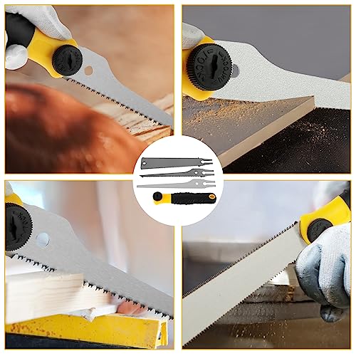 Japanese Hand Saw Sharp High Carbon Steel Pull Saw Ergonomic Non-slip Flush Cut Saw with 3 Saw blades Cutting Trimming Tool for Woodworking Pruning HOTBEST