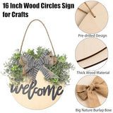 12 Pcs 18 Inch Wood Circles for Crafts Unfinished Round Wood Discs Blank Wood Rounds Slices Round Wooden Door Hanger Signs with Bows, Twine and Glue AWIZOM