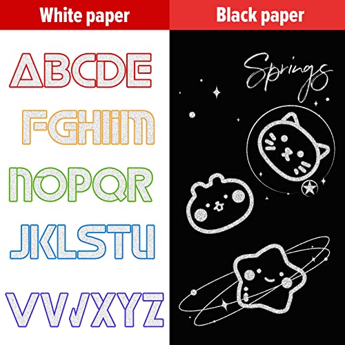 Banral 36 Colors Glitter Markers, Double Line Outline Markers, Super Squiggles Shimmer Outline Marker Set, Self Outline Metallic Doodle Drawing Pens Banral