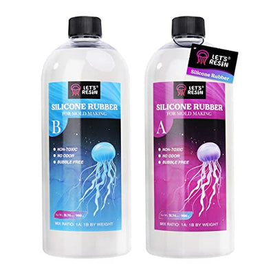 LET'S RESIN Silicone Mold Making Kit 63.48oz/3.968lbs,Non-Toxic Mold Making Silicone Rubber,Silicone Mold Maker,Clear Liquid Molding Silicone Kit for