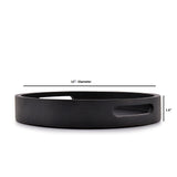 EDHAS Acacia Wood Round Black Serving Tray with Cutout Handle |Home Restaurants Coffee, Food, Breakfast, Dinner Décor (12" x 12" x 1.6") EDHAS