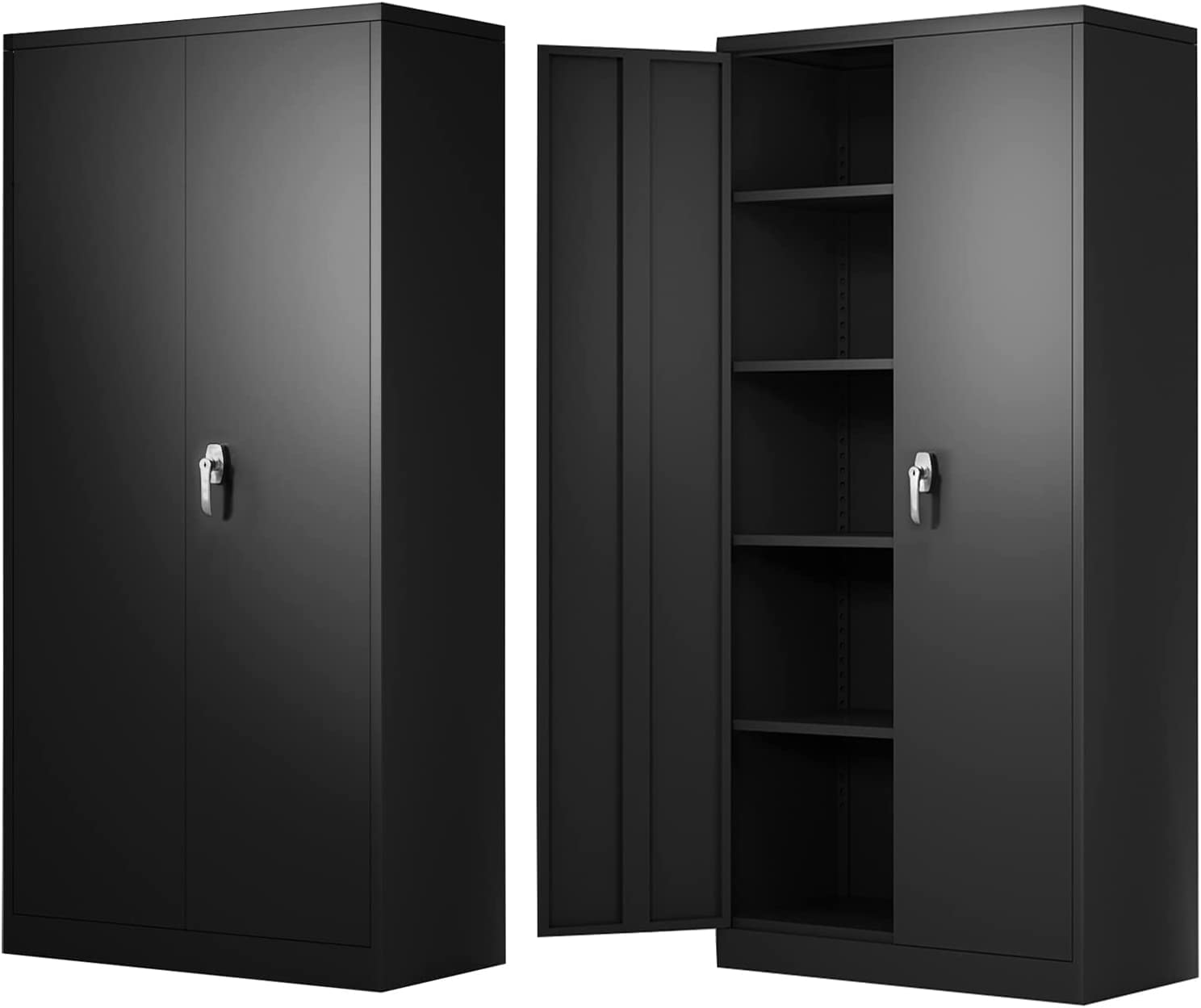 LUCYPAL Metal Storage Cabinet with Locking Doors,Locking Steel Storage Cabinet with 4 Adjustable Shelves,72" H Tall Tool Storage Cabinet for LUCYPAL