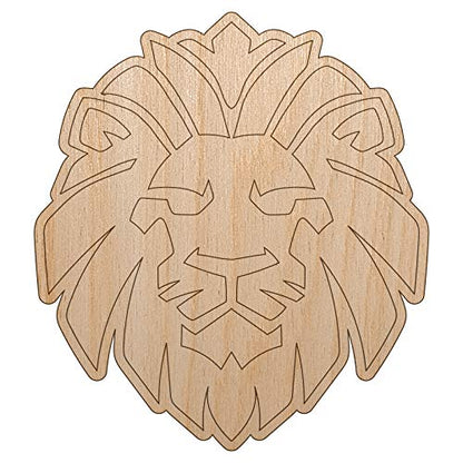 Regal Lion Head Unfinished Wood Shape Piece Cutout for DIY Craft Projects - 1/8 Inch Thick - 6.25 Inch Size - WoodArtSupply