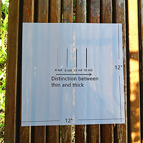 ZHluja 12-Pack 7.5 mil 12x12 inch Blank Stencil Sheet for Cricut Vinyl,Acetate Milky Translucent PET, Silhouette, Craft Template Material ZHluja