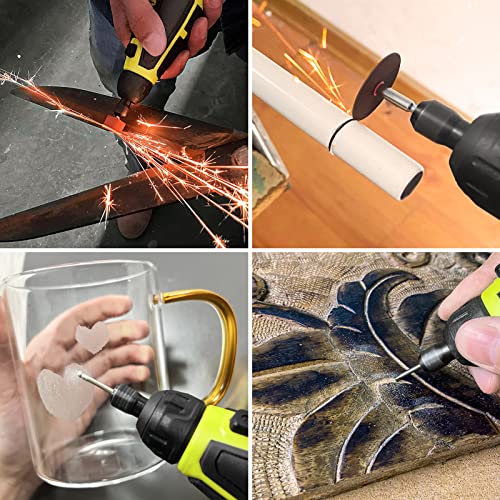 12V Cordless Rotary Tool Kit, 7 speeds, 77 Accessories, 2 attachments, Flex Shaft, Universal keyless chuck,1 hour Quick Charging, for Cutting, SnapFresh