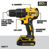 DEWALT 20V MAX Cordless Drill, Impact Driver, Power Tool Combo Kit, 2-Tool Cordless Power Tool Set with 2 Batteries and Charger Included (DCK277D2) DEWALT