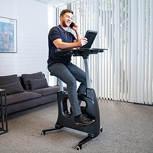 FLEXISPOT Computer Workstation Standing Desk Exercise Bike Home Office Furniture Desk -Deskcise pro（Black） - WoodArtSupply