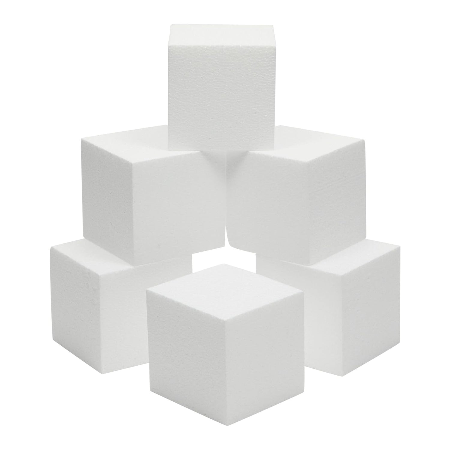 Juvale 6 Pack Foam Cube Squares for Crafts - Polystyrene Blocks for DIY, Floral Arrangements, Arts Supplies (4 x 4 x 4 in, White) Juvale