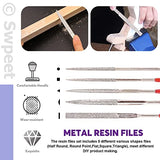 Swpeet 26Pcs Resin Polishing Kit, 6 Grit 320# 800# 1500# 2500# 5000# 7000# Sand Papers, 5 Sizes Resin File, Polishing Blocks, Scissors, Polishing - WoodArtSupply