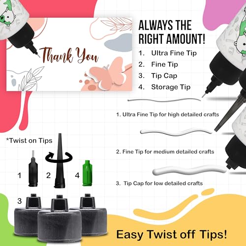 Bearly Art Precision Craft Glue - The Original - 4fl oz - Tip Kit Included - Dries Clear - Metal Tip - Wrinkle Resistant - Flexible and Crack Bearly Art