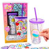 Just My Style DIY Sticker Tumbler, Style & Embellish Your Own BPA Free VSCO Glitter Water Tumbler, Reusable Stickers Included, Great Back To School Just My Style