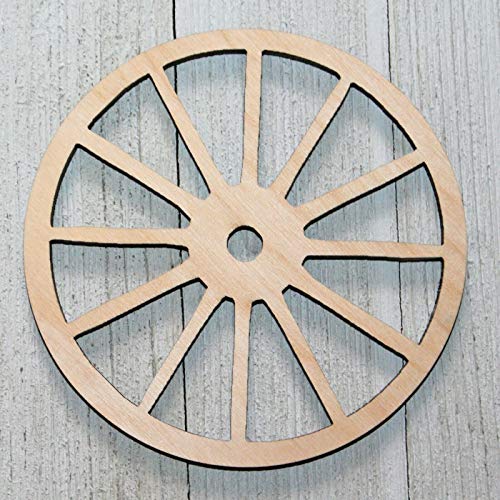 10" Wagon Wheels Unfinished Wood Cutout 1/8" Thick Crafts Door Hanger Wreath Sign