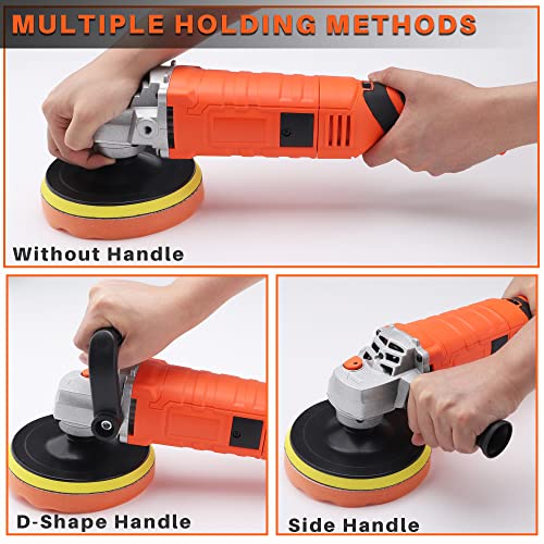 Buffer Polisher, Powerful Buffer Waxer, 7-Speed Rotary Polisher with 6" and 7" Backing Plate, 1580W Rotary Polisher for Car Polishing, Waxing, Glaze, EZISOE