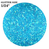 TORC Iridescent Turquoise Blue Chunky Glitter 1 Pound 16 OZ Glitter for Resin Crafts Tumblers Cosmetic Makeup Nail Art Festival Decoration TORC