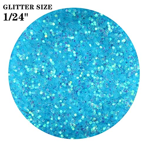 TORC Iridescent Turquoise Blue Chunky Glitter 1 Pound 16 OZ Glitter for Resin Crafts Tumblers Cosmetic Makeup Nail Art Festival Decoration - WoodArtSupply