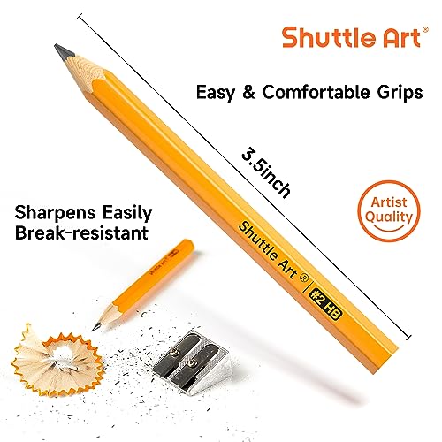 Shuttle Art #2 HB Golf Pencils and Erasers Bundle, Set of 360 Pack Bulk Golf Pencils + 72 Pack White Erasers Bulk - WoodArtSupply
