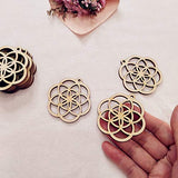 30PCS Seed of Life Natural Wood Earrings Blanks,DIY Unfinished Laser Cut Wood Jewelry Accessories,Wood Earring Makings (2") ACFENG