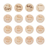 Pandahall 16pcs Baby Monthly Milestone Cards from Newborn to 1 Year Wooden Newborn Photo Card Props Pregnancy Journey Milestone Markers for Baby Girl PH PandaHall