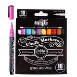 Loddie Doddie Fine Liquid Chalk Markers for Chalkboard - Erasable, Low-Odor Chalkboard Markers Erasable, Earth Tones Chalk Pens 10 Count Loddie Doddie