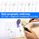 WEP 939D-VI Dual Pen Wood Burning Kit 250-750℃/482-1382℉ A/B Toggle Wood Burning Tool with 2 Detachable Pens, 20 Wood burner Tips, Dual-Barrel WEP