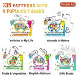 Shuttle Art Dot Markers, 36 Colors Washable with 135 Activity Sheets, 5 Activity Books, Fun Art Supplies for Kids Toddlers and Preschoolers, Non Shuttle Art