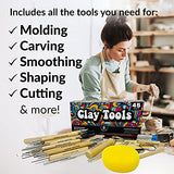 Pottery Tool Kit and Polymer Clay Tools Set for Modeling Sculpting Carving Tool Kit - 45 Pieces Ceramic Tools for Pottery Clay Sculpting Tools and HIPPIE CRAFTER