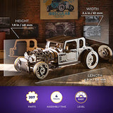 UGEARS 3D Car Model Puzzle - Hot Rod Furious Mouse with Innovative Dual Engines - 3D Wooden Puzzles for Adults and All Family- Realistic Scaling Hot UGEARS
