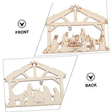 VILLFUL 20pcs Nativity Wood Shapes Nativity Ornaments Nativity Wood Cutouts for Crafts Religious Christmas Ornaments Holy Family Ornaments Christmas VILLFUL