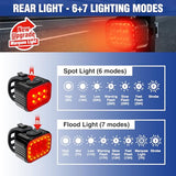 WORKPRO Bike Lights Set Ultra Bright, 8+13 Modes, Rechargeable Bicycle Light, IP65 Waterproof Bike Lights for Night Riding, 1200mAh Bike Headlight WORKPRO