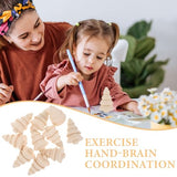 VILLCASE Unfinished Wood Christmas Tree 10Pcs Mini Wooden Xmas Tree Craft Blank Wooden Christmas Tree Acorns Farmhouse Wood Trees DIY Natural Rustic VILLCASE