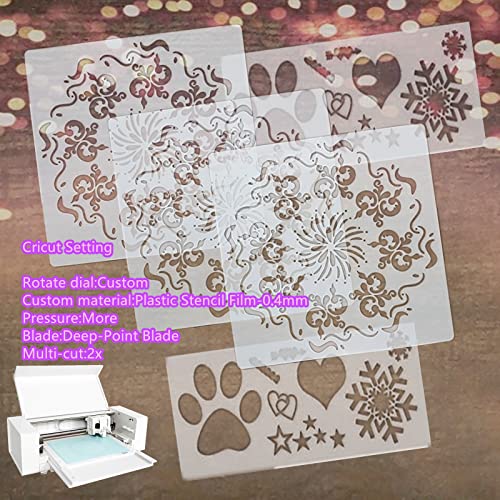 BANLTRE 12 Sheets 7.5 mil Mylar Sheet 12 x 12 inch Milky Translucent PET Blank Stencil Making Sheet for Cricut, Silhouette, Cut Tool Template - WoodArtSupply