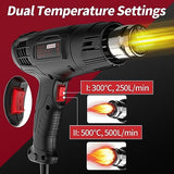 AcmyslaT Heat Gun 1800W Heavy Duty Soldering Hot Air Gun Variable Temperature Settings 572℉~932℉ (300℃-500℃) with 4 Heat Gun Attachment Nozzles Kit AcmyslaT