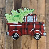 Christmas Tree in Truck Cutout, Unfinished Shape, Paint by Line Build-A-Cross