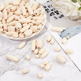 OLYCRAFT 210PCS Oval Wood Beads Natural Wooden Beads Mixed Size Unfinished Wooden Barrel Beads, Wood Loose Spacer Beads for Jewelry Making DIY OLYCRAFT