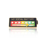 Social Battery Pin - My Social Battery Creative Lapel Pin, Fun Enamel Emotional Pin 7 Days A Week (1White+1Black) vizethru