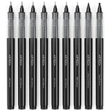 ARTEZA Micro-Line Ink Pens, Set of 9, Black Fineliners with Japanese Archival Ink, Art Supplies for Comic Artists and Illustrators ARTEZA