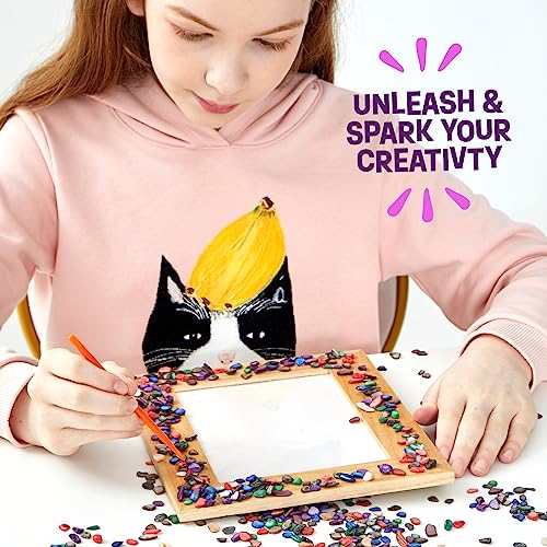DIY Mosaic Picture Frame Kit for Kids - Arts and Craft Kits for Girls & Boys - Crafts for 6-14 Year Old - Photo Birthday Gifts for Ages 6, 7, 8, 9, Dan&Darci