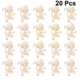 ABOOFAN 60 Pcs Wooden Table Christmas Decor Unfinished Wood Monkey Cutout Shapes Wood Letters Crafts Wood Cutouts for Crafts Unfinished Wooden ABOOFAN