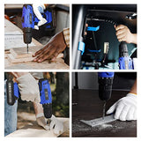 Jar-Owl 21V Cordless Drill, 350 in-lb Torque, 0-1350RMP Variable Speed, 10MM 3/8'' Keyless Chuck, 18+1 Clutch, 1.5Ah Li-Ion Battery & Charger for jar-owl