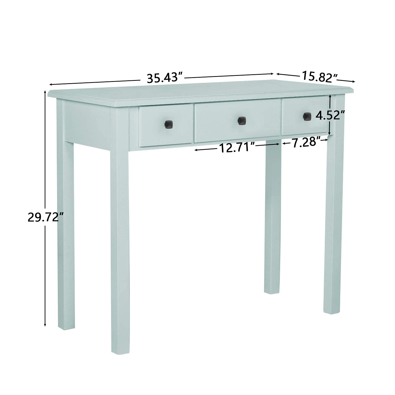 STHOUYN Home Office Small Writing Desk with Drawers Bedroom, Study Table for Adults/Student, Vanity Makeup Dressing Table Save Space Gifts Green STHOUYN