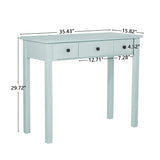 STHOUYN Home Office Small Writing Desk with Drawers Bedroom, Study Table for Adults/Student, Vanity Makeup Dressing Table Save Space Gifts Green STHOUYN