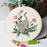 Myfelicity Cat Embroidery Kit 3 Patterns Fabric Threads Needles Hoops Instructions Myfelicity
