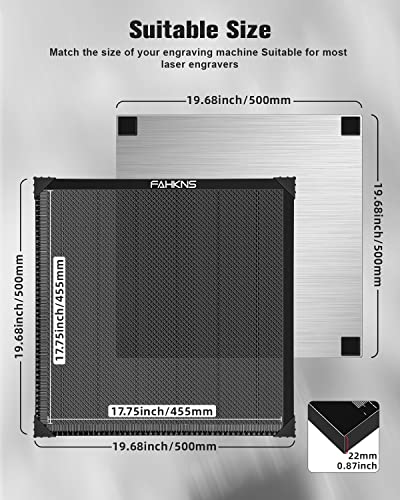 FAHKNS Honeycomb Working Table, 19.68"x19.68"x0.87" Honeycomb Laser Bed for Most Laser Engravers, for Fast Heat Dissipation and Table-Protecting with - WoodArtSupply