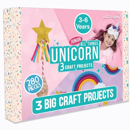 jackinthebox Unicorn Craft kit for 3 to 5 Year olds | 3 Craft Projects | Great Gift for Girls Ages 3,4,5 Years jackinthebox