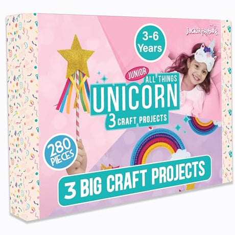 jackinthebox Unicorn Craft kit for 3 to 5 Year olds | 3 Craft Projects | Great Gift for Girls Ages 3,4,5 Years jackinthebox