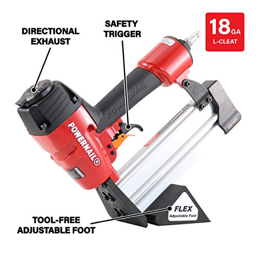 Powernail 50F Pneumatic 18 Gauge Trigger Pull L-Cleat Flooring Nailer (Installs 3/8" to 3/4" Hardwood & Engineered) Powernail