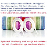 YUKUNTANG Skinny Glitter Paper Washi Tape Set 24 Rolls 12 Color Masking Tape for DIY Crafts Book Designs YUKUNTANG